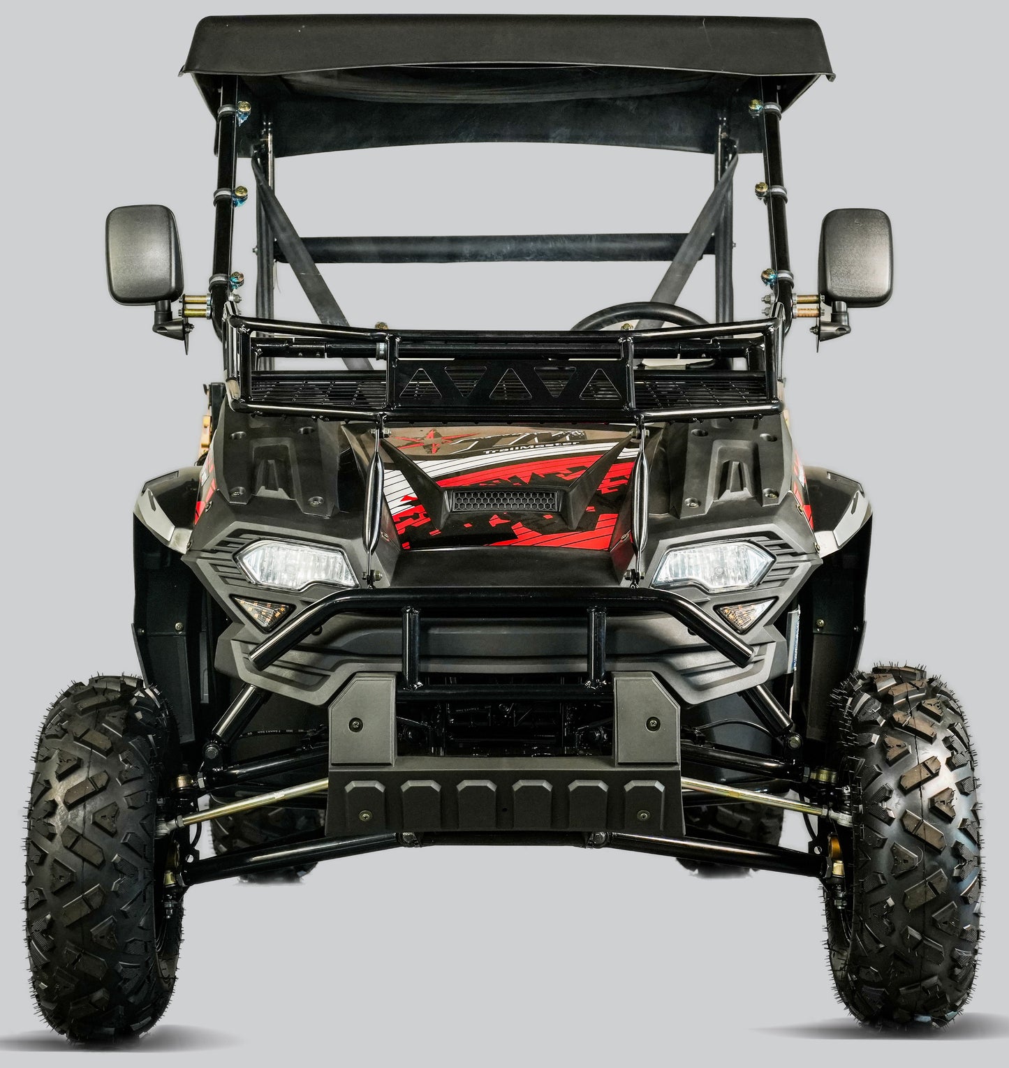 TrailMaster Challenger 200EUX UTV Side-by-Side, Front Cargo Rack, Rear Dump Bed, Deluxe Alloy Wheels, LED Light Bar