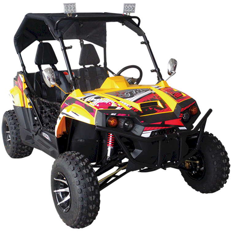 TrailMaster Challenger 200X Go Kart UTV Side by Side, with Alloy Wheels, Windshield and LED Light Bar
