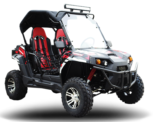 TrailMaster Challenger 200X Go Kart UTV Side by Side, with Alloy Wheels, Windshield and LED Light Bar