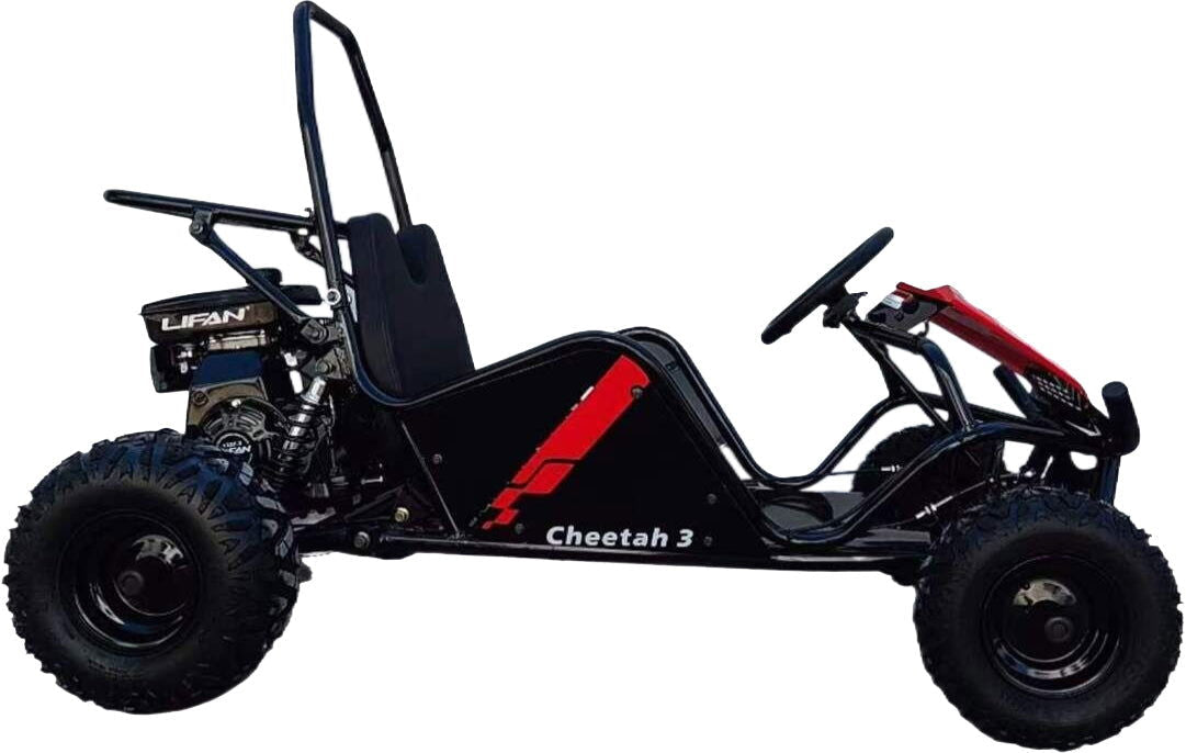 Cheetah 3 Kids Mini Go Kart, 80cc gas engine, seat belt, Kids Ages 4-9