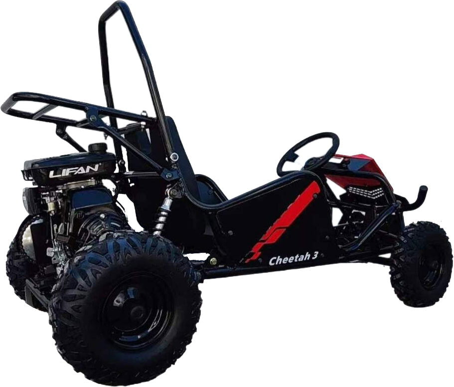 Cheetah 3 Kids Mini Go Kart, 80cc gas engine, seat belt, Kids Ages 4-9
