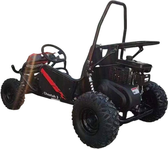 TrailMaster Cheetah 3 Kids Mini Go Kart, 80cc gas engine, seat belt, Kids Ages 4-9