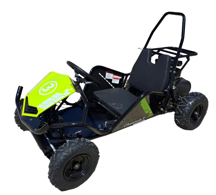TrailMaster Cheetah 3 Kids Mini Go Kart, 80cc gas engine, seat belt, Kids Ages 4-9