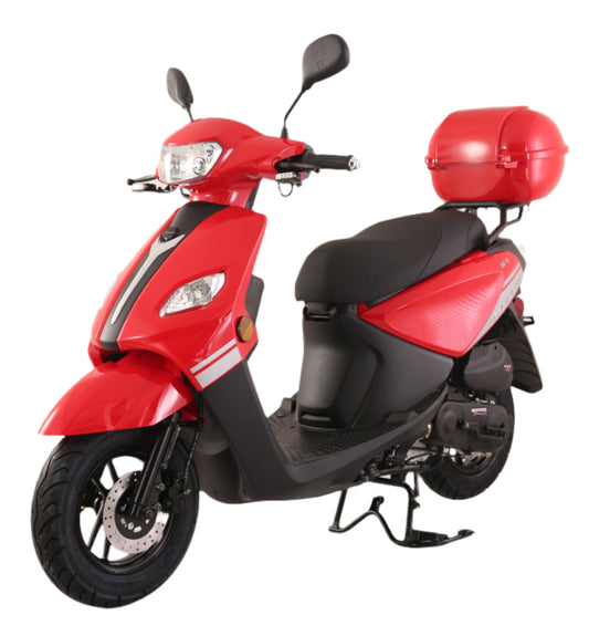 Flash 50cc Street Scooter, CVT Automatic, LED Lights, Rear Trunk Included