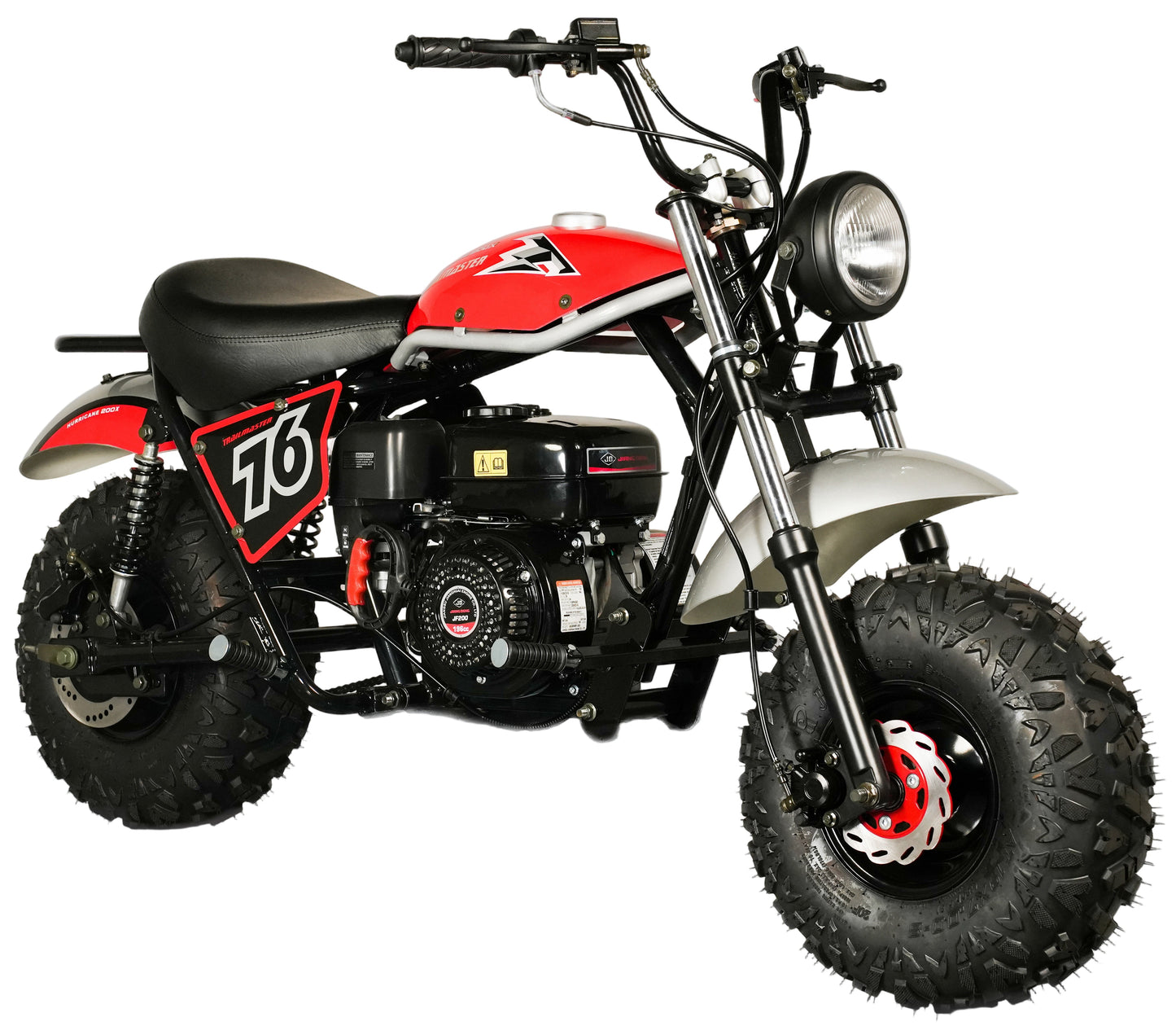 Hurricane 200X Mini Bike, 196cc 6.5hp with Torque Converter, Dual Disc Brake, Front & Rear Suspension