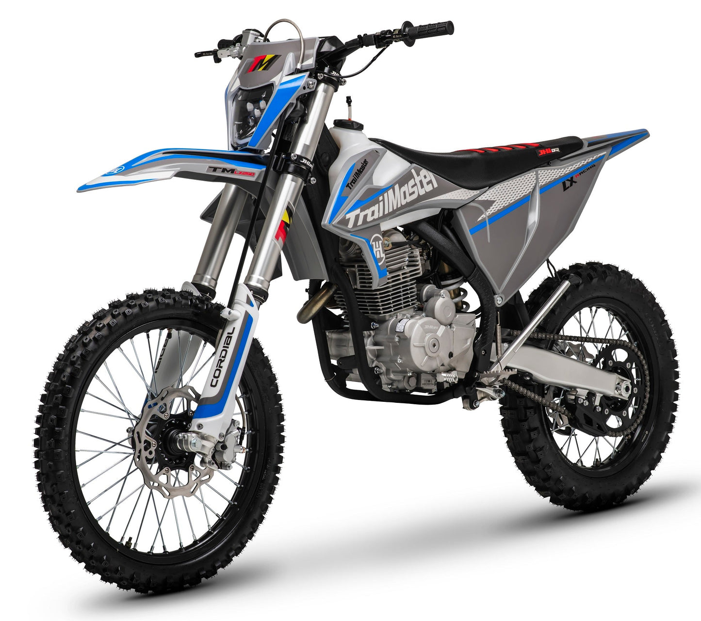 LX250 Dirt Bike, 6-Speed Manual, Dual Disc Brakes, Electric Start with Kick backup, (21/18) Wheels
