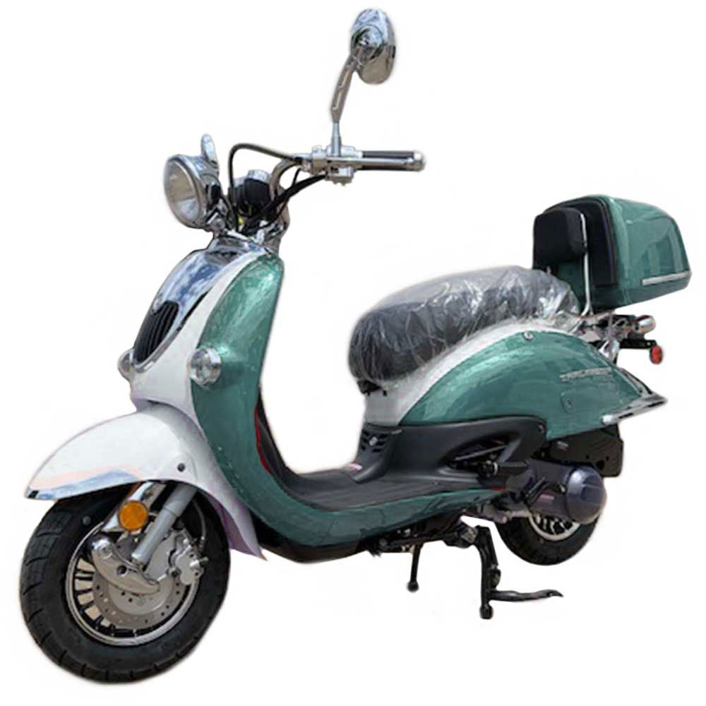 Sorrento 200 Street Scooter, Larger Engine 168.9cc, Locking Trunk, Windshield, USB Charger, Electric Start, CDI Ignition, Air Cooled