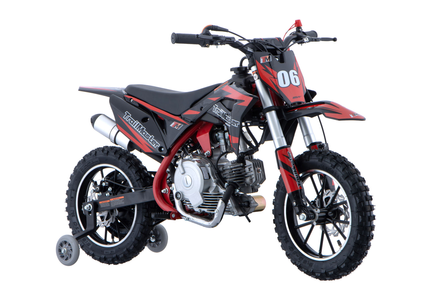 TM06 60cc Gas Dirt Bike, with Electric Start, Automatic, Training Wheels Included, Ages 6-9