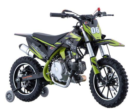 TM06 60cc Gas Dirt Bike, with Electric Start, Automatic, Training Wheels Included, Ages 6-9