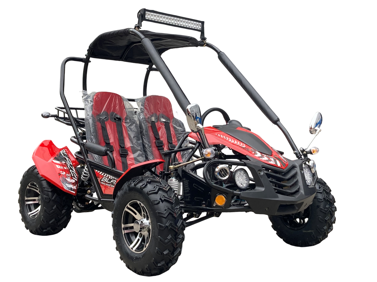 TrailMaster Blazer 200EX EFI Buggy Go Kart, LED Light Bar, Windshield Included