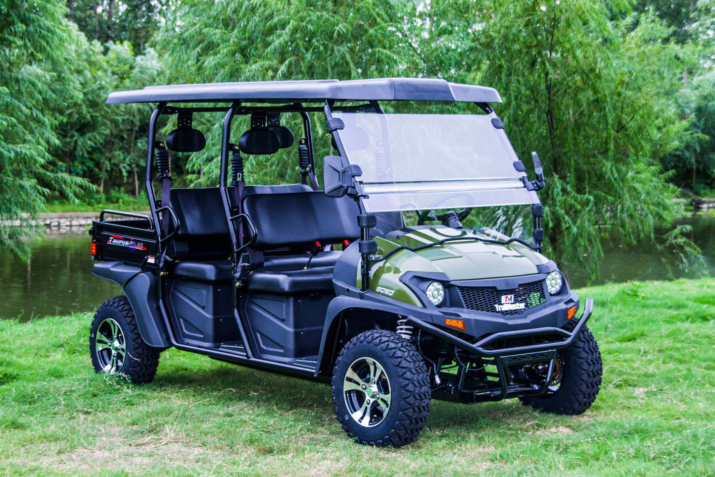 Taurus 80ED-U 4-Seat Electric Golf Cart with Dump Bed, 72 Volt, Aluminum Alloy Wheels