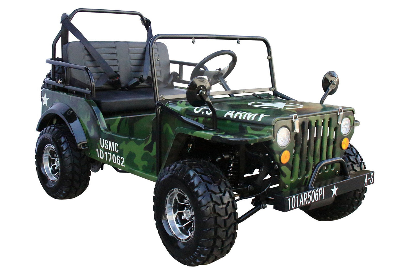 Willys Style Jeep Go Kart, 125cc Gas Engine, 3-speed with Reverse