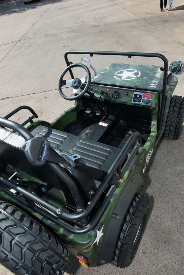 Willys Style Jeep Go Kart, 125cc Gas Engine, 3-speed with Reverse