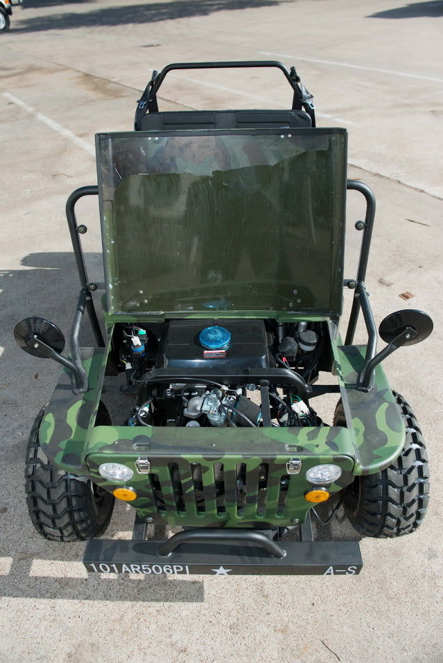 Willys Style Jeep Go Kart, 125cc Gas Engine, 3-speed with Reverse
